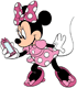 Minnie Mouse looking at her phone