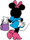 Minnie Mouse holding her purse - back view