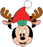 Minnie Mouse head with reindeer hat