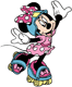 Minnie Mouse rollerskating