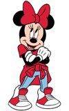 Sporty Minnie Mouse wearing sneakers