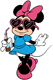 Minnie Mouse drinking a soda