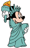 Minnie Mouse dressed as the Statue of Liberty