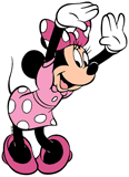 Minnie Mouse stretching her arms