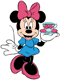 Minnie having a cup of tea