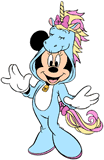 Minnie Mouse wearing a unicorn costume