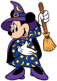 Witch Minnie Mouse with her broom