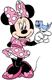 Minnie Mouse with a bird on her finger