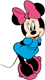 Minnie Mouse standing with her arms behind her back