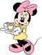 Minnie Mouse drinking tea