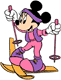 Minnie Mouse skiing