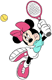 Minnie Mouse playing tennis