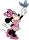 Minnie Mouse with a butterfly on her finger