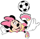 Minnie Mouse playing soccer