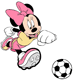Minnie Mouse playing soccer