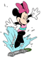 Minnie Mouse playing in sprinkler