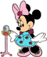 Minnie with a microphone stand
