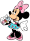 Minnie Mouse singing into a microphone