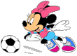 Minnie Mouse playing soccer