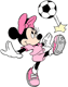 Minnie Mouse playing soccer