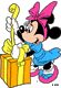 Minnie unwrapping present