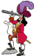 Captain Hook looking through telescope