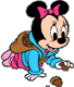 Baby Minnie picking acorns