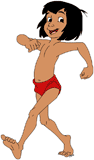 Mowgli walking briskly