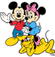 Mickey, Minnie, Pluto