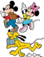Mickey, Minnie, Pluto walking to school