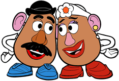 Mr. and Mrs. Potato Head side by side