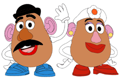 Mr. and Mrs. Potato Head waving