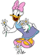 Daisy Duck picking flowers