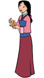 Mulan holding a candle