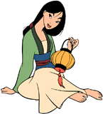 Mulan holding a lantern