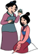 Fa Li putting flower in Mulan's hair