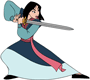 Mulan with her sword
