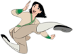 Mulan kicking