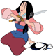 Mulan cutting her hair