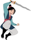 Mulan wielding her sword