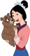 Mulan holding bear cub