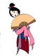 Mulan holding a fan