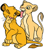 Nala grooming Simba