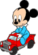Baby Mickey in toy car