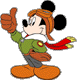 Pilot Mickey Mouse giving thumbs up