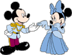 Mickey as Prince Charming, Minnie as Cinderella