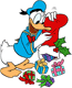 Donald Duck emptying stocking