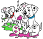 101 Dalmatians puppies painting Easter eggs
