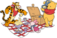 Pooh, Piglet, Tigger picnic