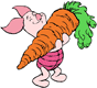 Piglet, giant carrot